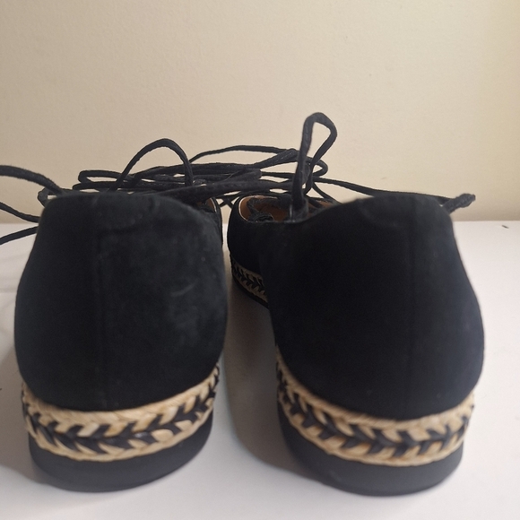 Helia made in Spain suede lace-up ballet style pointed to flats SZ 8 - Picture 4 of 10